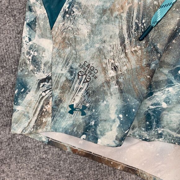 Under Armour Fusion Printed Shorts Womens L Large Blue Drawcord Lightweight - Picture 7 of 14